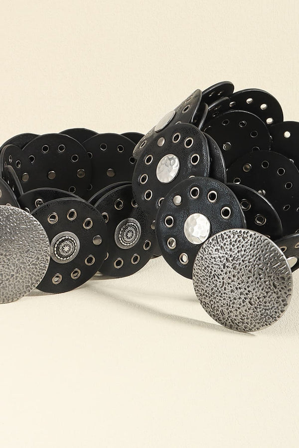 Round Shape PU Leather Belt-Teresa's Fashionista LLC