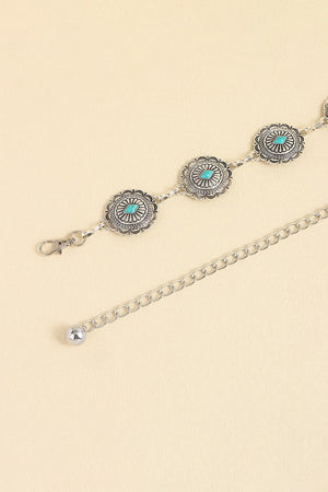 Vintage Turquoise Alloy Belt-Teresa's Fashionista LLC