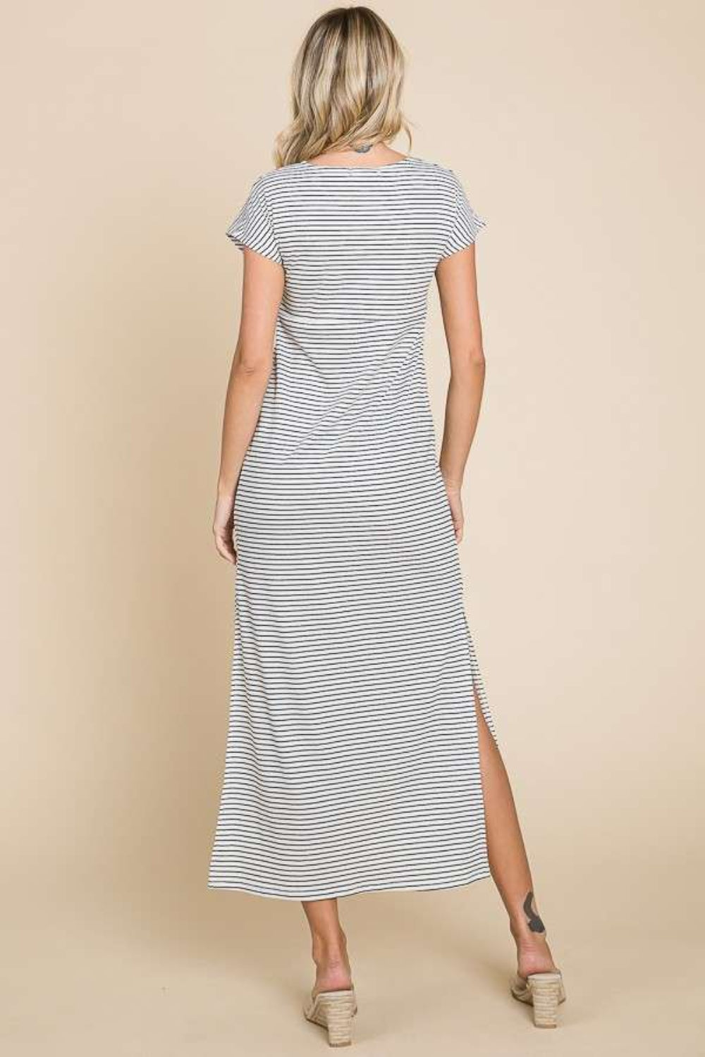 Culture Code Full Size Striped Twisted Detail Dress-Teresa's Fashionista LLC
