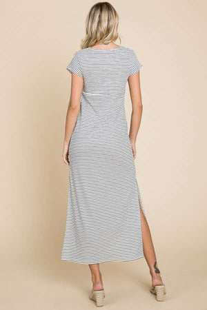 Culture Code Full Size Striped Twisted Detail Dress-Teresa's Fashionista LLC