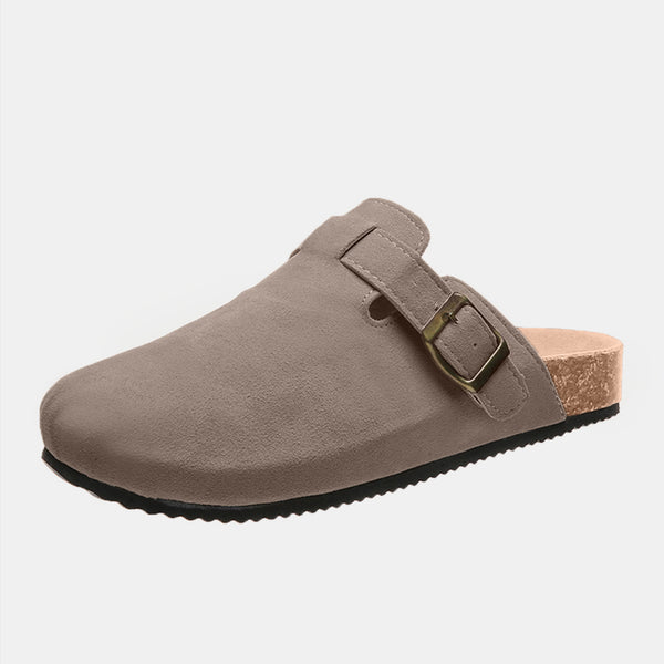 Suede Closed Toe Buckle Slide-Teresa's Fashionista LLC