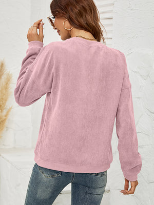 Skull Graphic Dropped Shoulder Sweatshirt - Teresa's Fashionista LLC