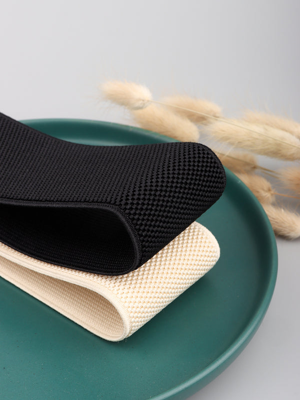 PU Elastic Wide Belt with Alloy Buckle-Teresa's Fashionista LLC