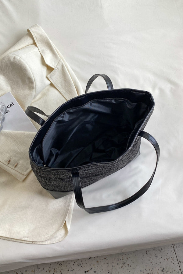 PU Leather Straps Large Tote Bag-Teresa's Fashionista LLC