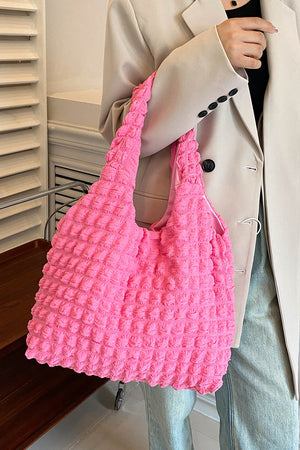 Ruched Polyester Large Handbag-Teresa's Fashionista LLC