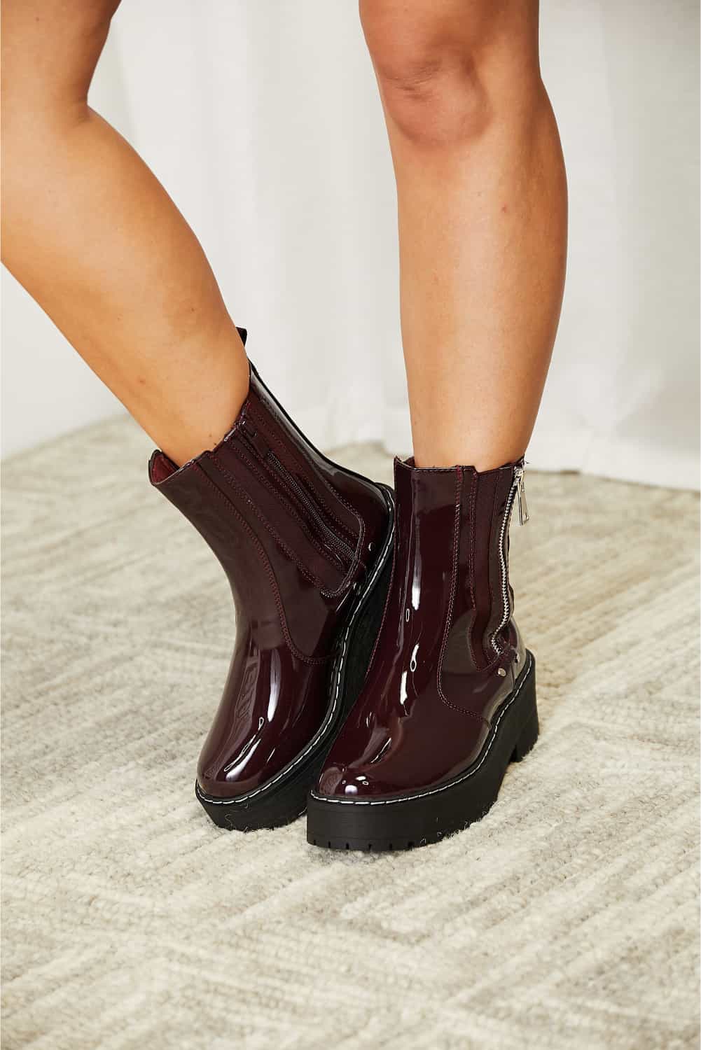 Forever Link Side Zip Platform Boots-Teresa&#39;s Fashionista LLC