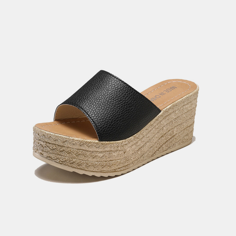 PU Leather Open Toe Sandals-Teresa's Fashionista LLC
