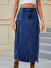 Slit Pocketed High Waist Denim Skirt-Teresa's Fashionista LLC