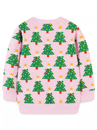 Children's Christmas Tree Print Crewneck Sweatshirt