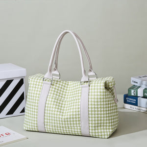 Houndstooth Canvas Travel Bag-Teresa's Fashionista LLC