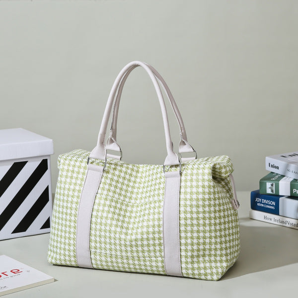 Houndstooth Canvas Travel Bag-Teresa's Fashionista LLC
