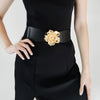 Flower Alloy Buckle Elastic Belt-Teresa's Fashionista LLC