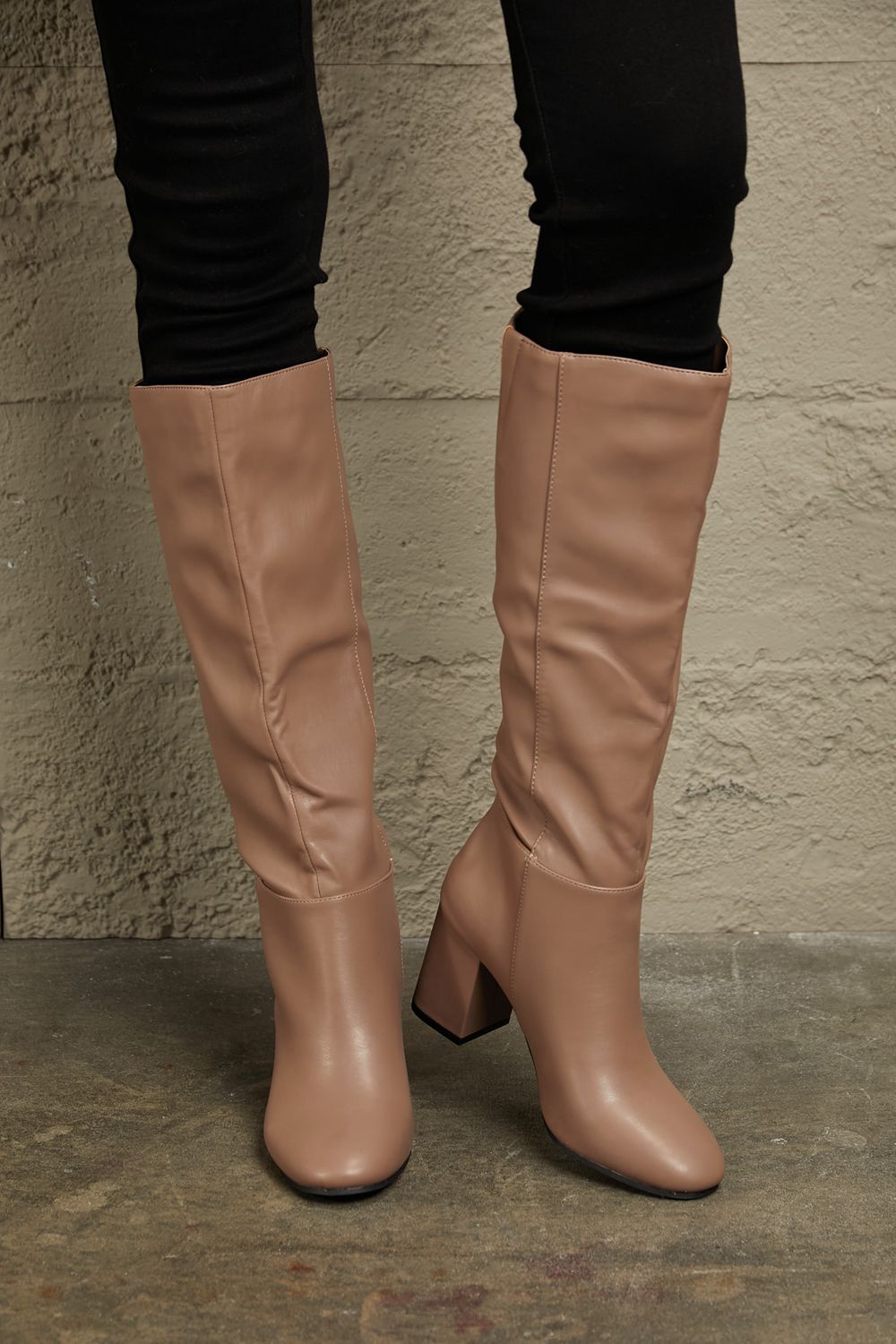 East Lion Corp Block Heel Knee High Boots-Teresa's Fashionista LLC