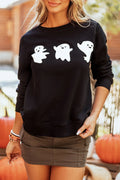 Ghost Round Neck Long Sleeve Sweatshirt - Teresa's Fashionista LLC