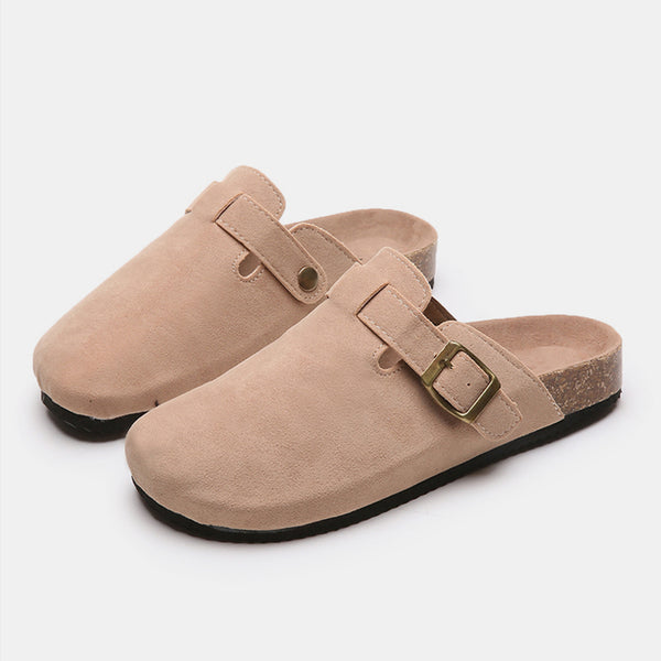 Suede Closed Toe Buckle Slide-Teresa's Fashionista LLC