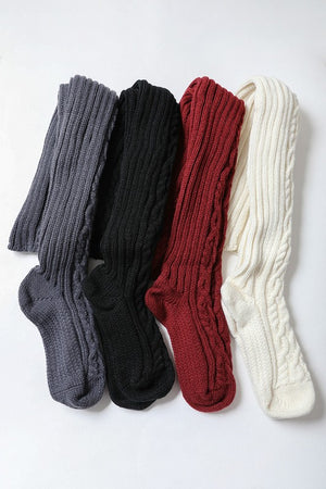 Knee High Cable Knit Socks-Teresa's Fashionista LLC