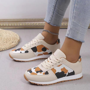 Tied Printed PU Leather Athletic-Teresa's Fashionista LLC