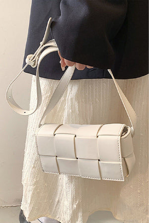 Zenana Vegan Leather Woven Crossbody Bag-Teresa's Fashionista LLC