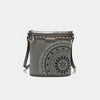 Nicole Lee USA Metallic Stitching Embroidery Inlaid Rhinestone Crossbody Bag-Teresa's Fashionista LLC