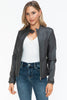 Snobbish PU Leather Biker Jacket with Side Zip Pockets - Teresa's Fashionista LLC