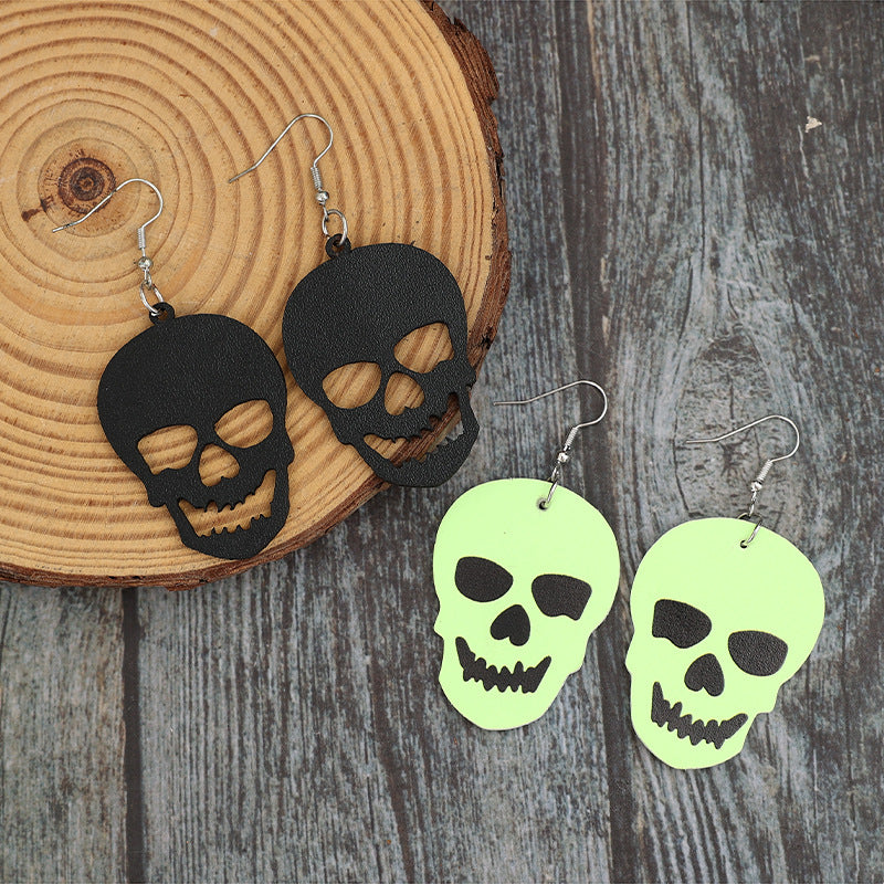 2 Piece PU Leather Skull Dangle Earrings - Teresa's Fashionista LLC