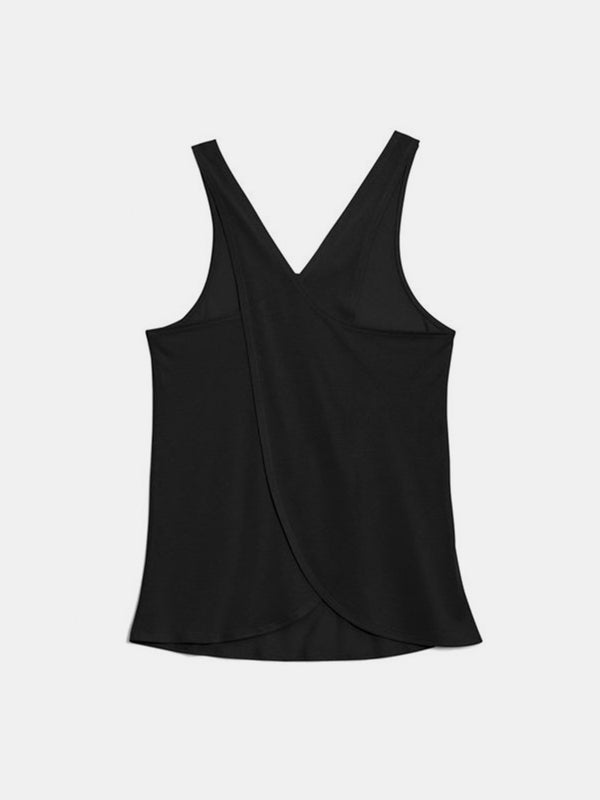 Crisscross Scoop Neck Active Tank-Teresa's Fashionista LLC