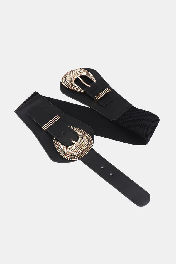 Shell Double Buckle Elastic Wide Belt-Teresa's Fashionista LLC