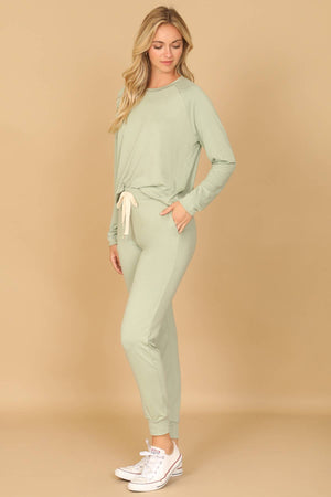 YMP40001V-SOLID LONG SLEEVE TOP AND JOGGERS SET