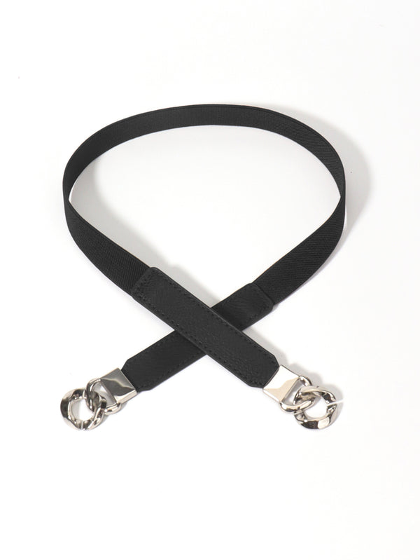 Zinc Alloy Buckle Elastic PU Belt-Teresa's Fashionista LLC