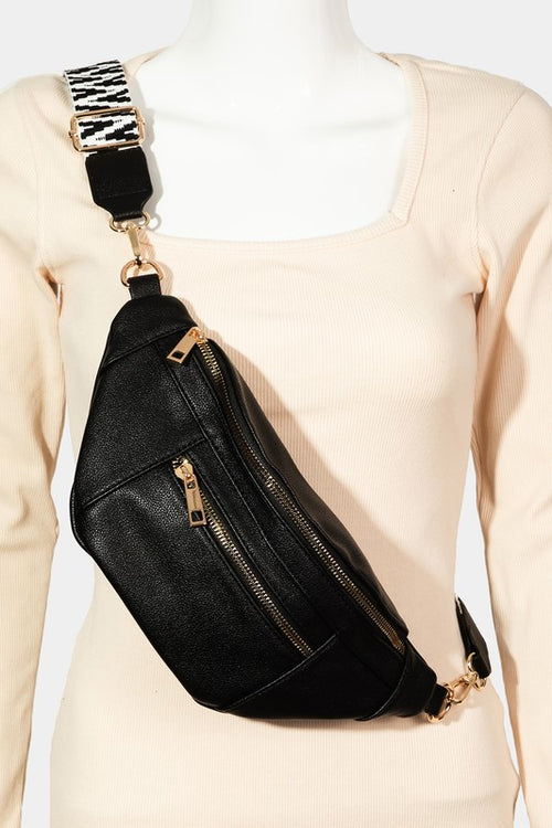 Fame PU Leather Crossbody Bag with Removable Strap - Teresa's Fashionista LLC