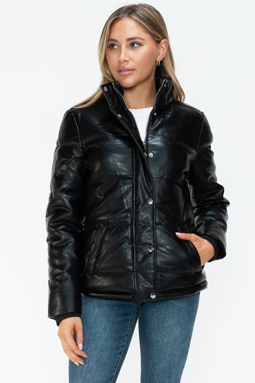 YMI Pocketed Zip Up Turtleneck Puffer Jacket - Teresa's Fashionista LLC