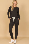 YMP40001V-SOLID LONG SLEEVE TOP AND JOGGERS SET