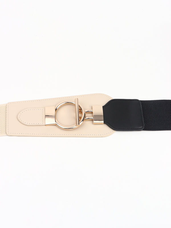 PU Elastic Wide Belt with Alloy Buckle-Teresa's Fashionista LLC