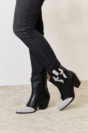 East Lion Corp Rhinestone Pointed Boots-Teresa's Fashionista LLC