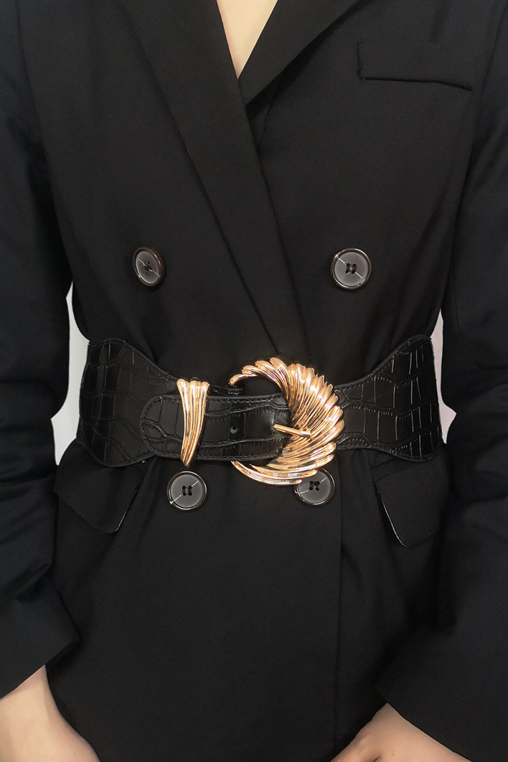 Shell Alloy Buckle Elastic Belt-Teresa&#39;s Fashionista LLC