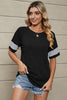 Striped Round Neck Short Sleeve T-Shirt-Teresa's Fashionista LLC