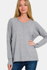 Zenana Front Seam Round Neck Sweater - Teresa's Fashionista LLC