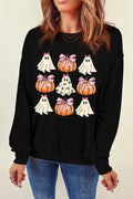 Pumpkin & Ghost Round Neck Long Sleeve Sweatshirt - Teresa's Fashionista LLC