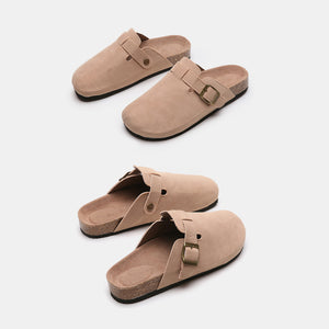 Suede Closed Toe Buckle Slide-Teresa's Fashionista LLC