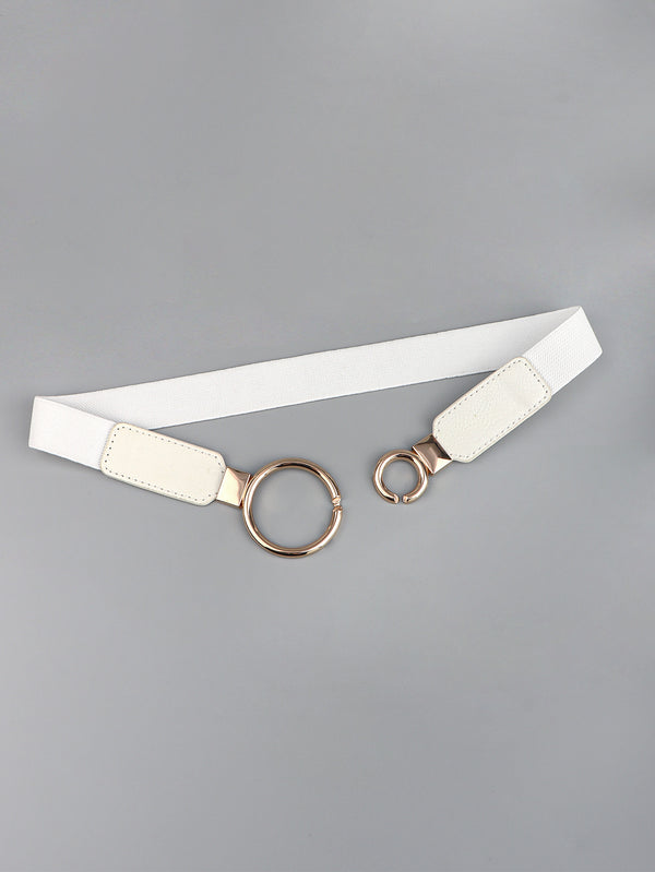 Double Ring Buckle Elastic PU Belt-Teresa's Fashionista LLC