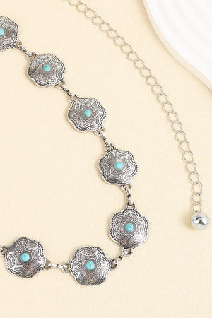 Vintage Turquoise Alloy Belt-Teresa's Fashionista LLC