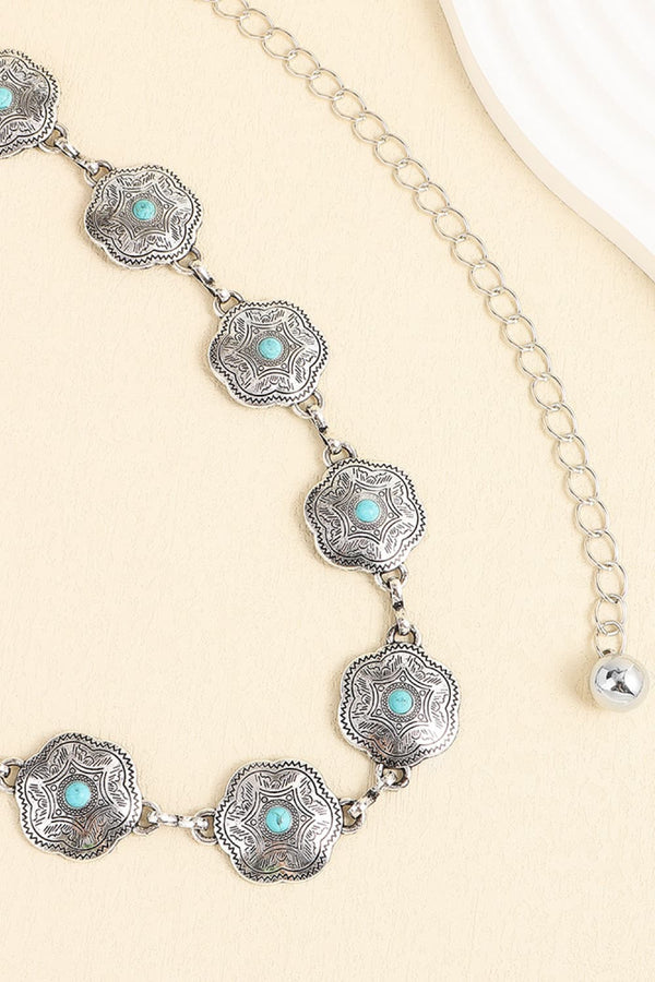Vintage Turquoise Alloy Belt-Teresa's Fashionista LLC