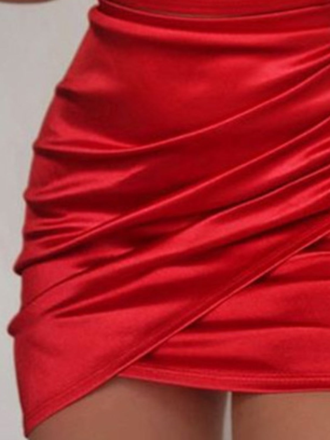 Ruched Spaghetti strap Wrap Dress-Teresa&#39;s Fashionista LLC