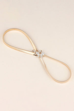 Rhinestone Butterfly Elastic Metal Belt-Teresa's Fashionista LLC