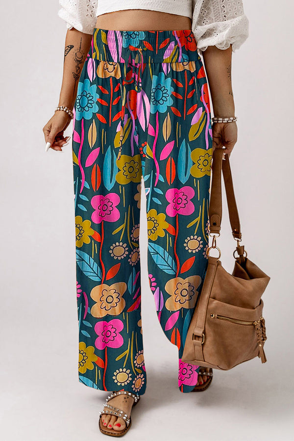Printed High Waist Wide Leg Pants-Teresa's Fashionista LLC