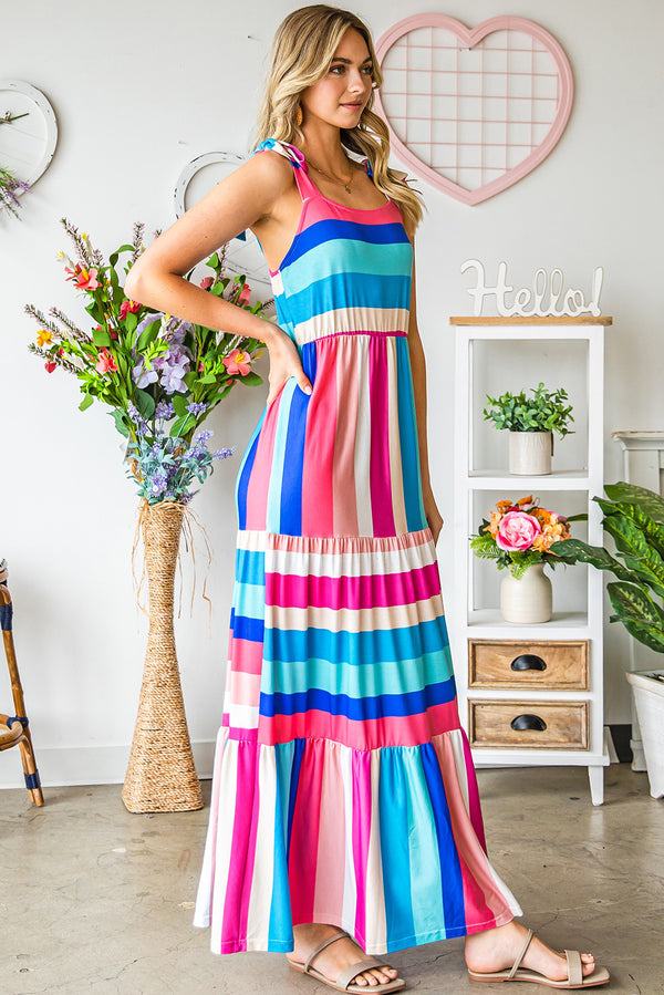 Striped Sleeveless Maxi Dress-Teresa's Fashionista LLC