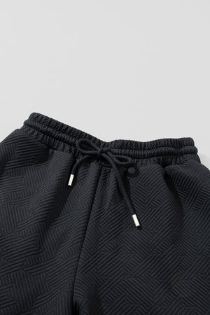 Ruffled Quarter Zip Top and Drawstring Pants Set-Teresa's Fashionista LLC