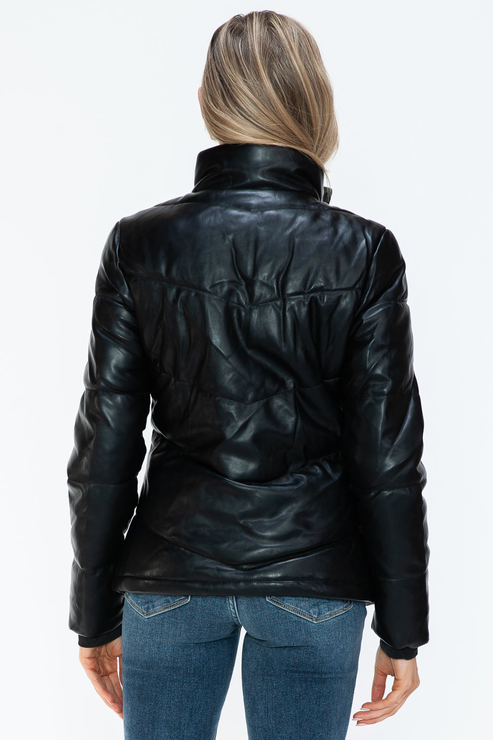Snobbish Pocketed Zip Up Turtleneck Puffer Jacket - Teresa's Fashionista LLC