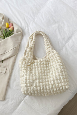 Ruched Polyester Large Handbag-Teresa's Fashionista LLC