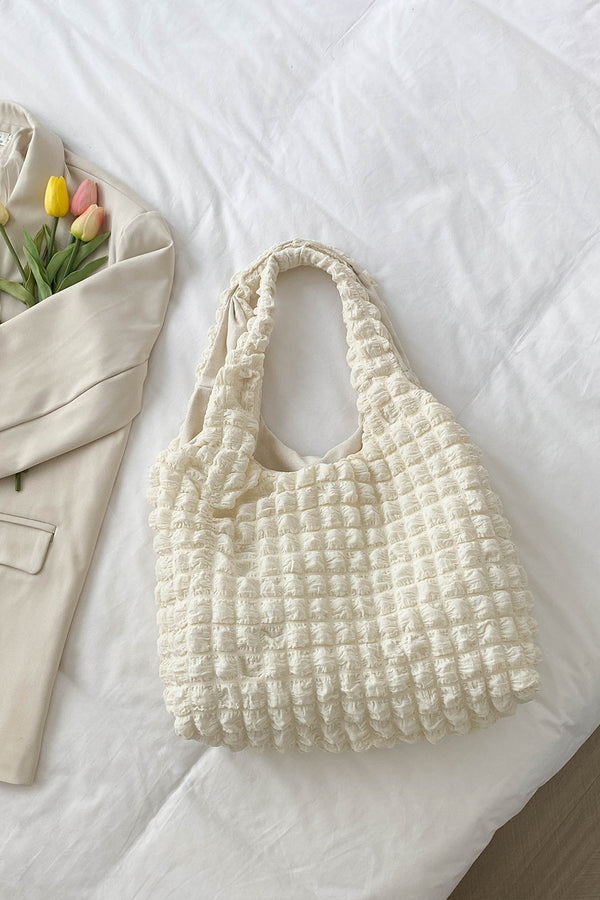 Ruched Polyester Large Handbag-Teresa's Fashionista LLC